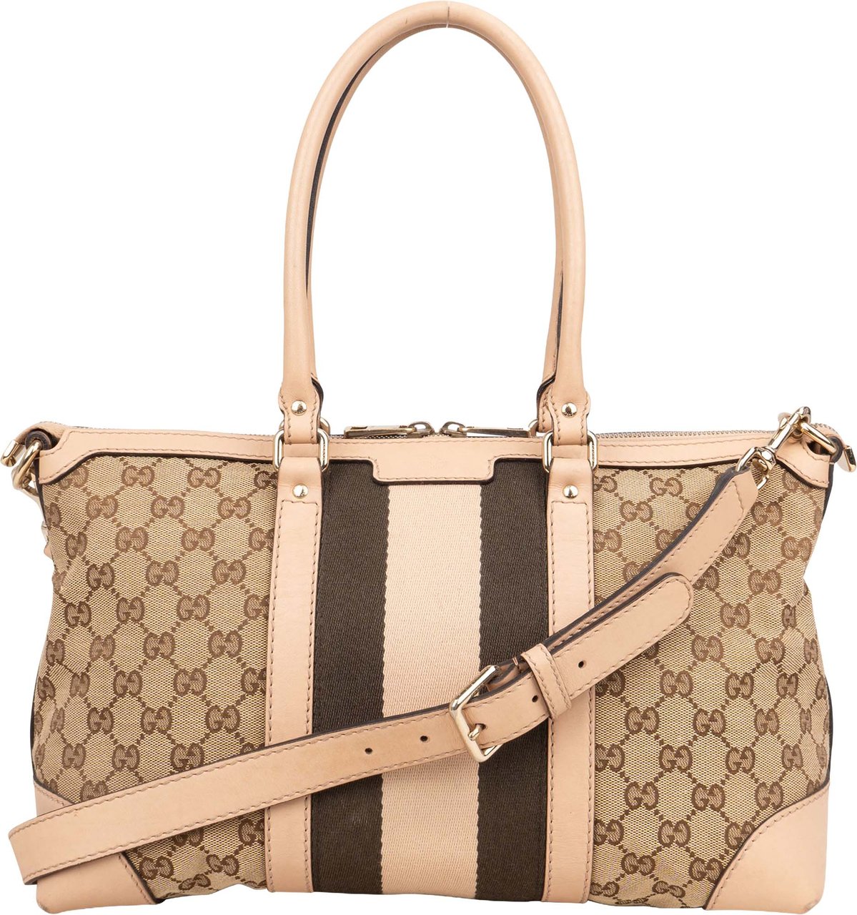 Gucci GG Monogram Boston Handbag Bruin