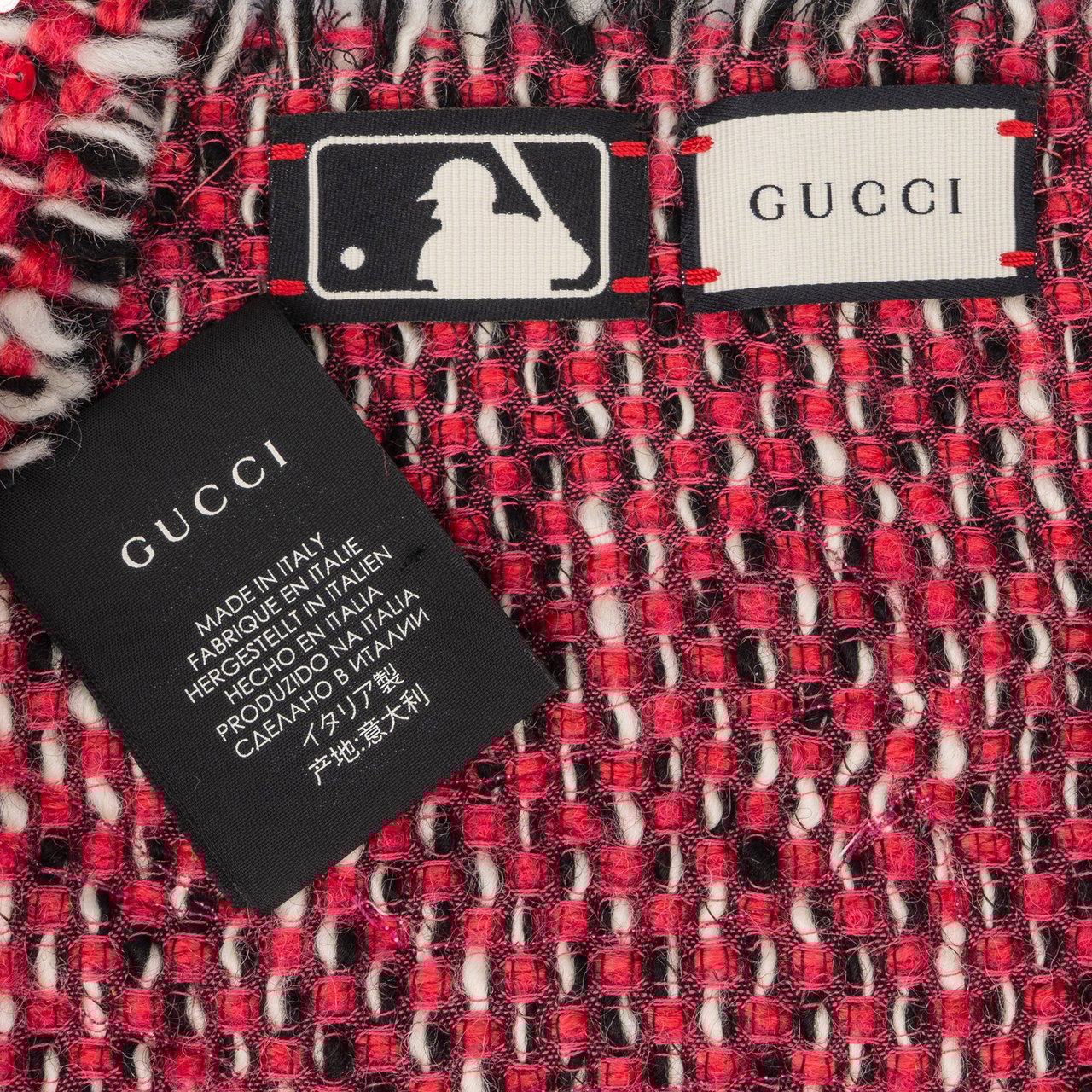 Gucci Gucci Multicolor Wool Yankee Scarf Schal Roze