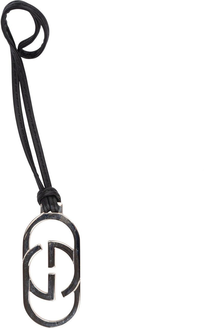Gucci Gucci GG Leather String Bags Pendant Zwart