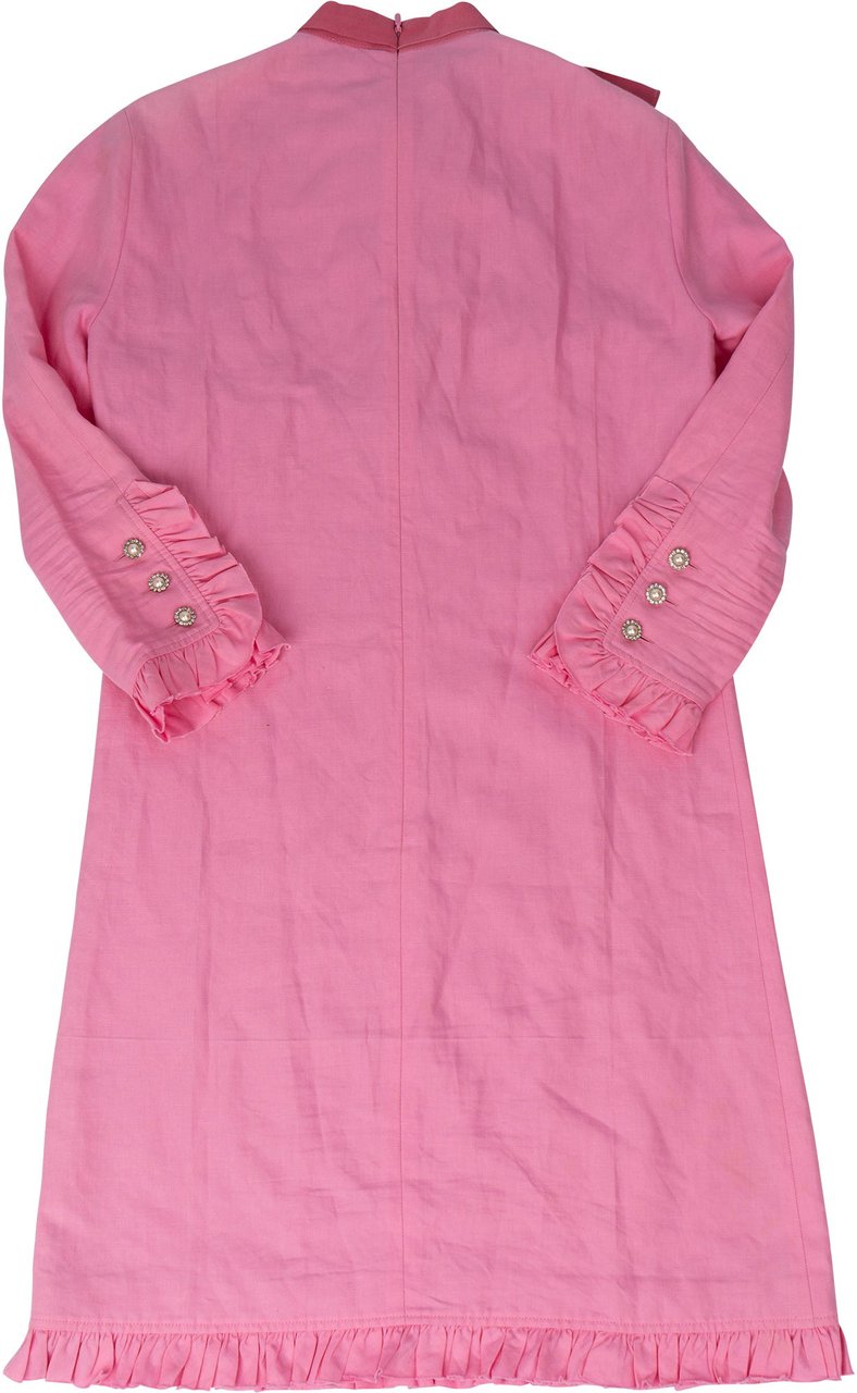 Gucci Pink Cotton Crystal Pearl Dress (DE32-34 / IT36-38) Roze