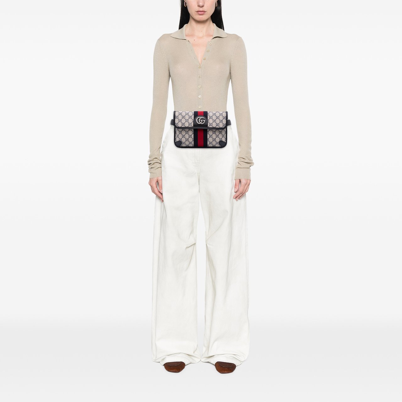 Gucci GG Supreme Ophidia Belt Bag Bruin
