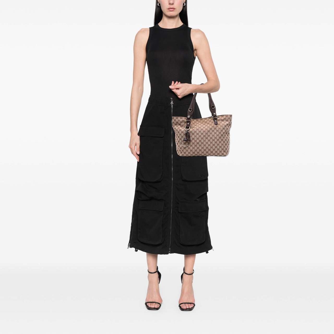 Gucci GG Canvas Icon Bit Tote Bruin