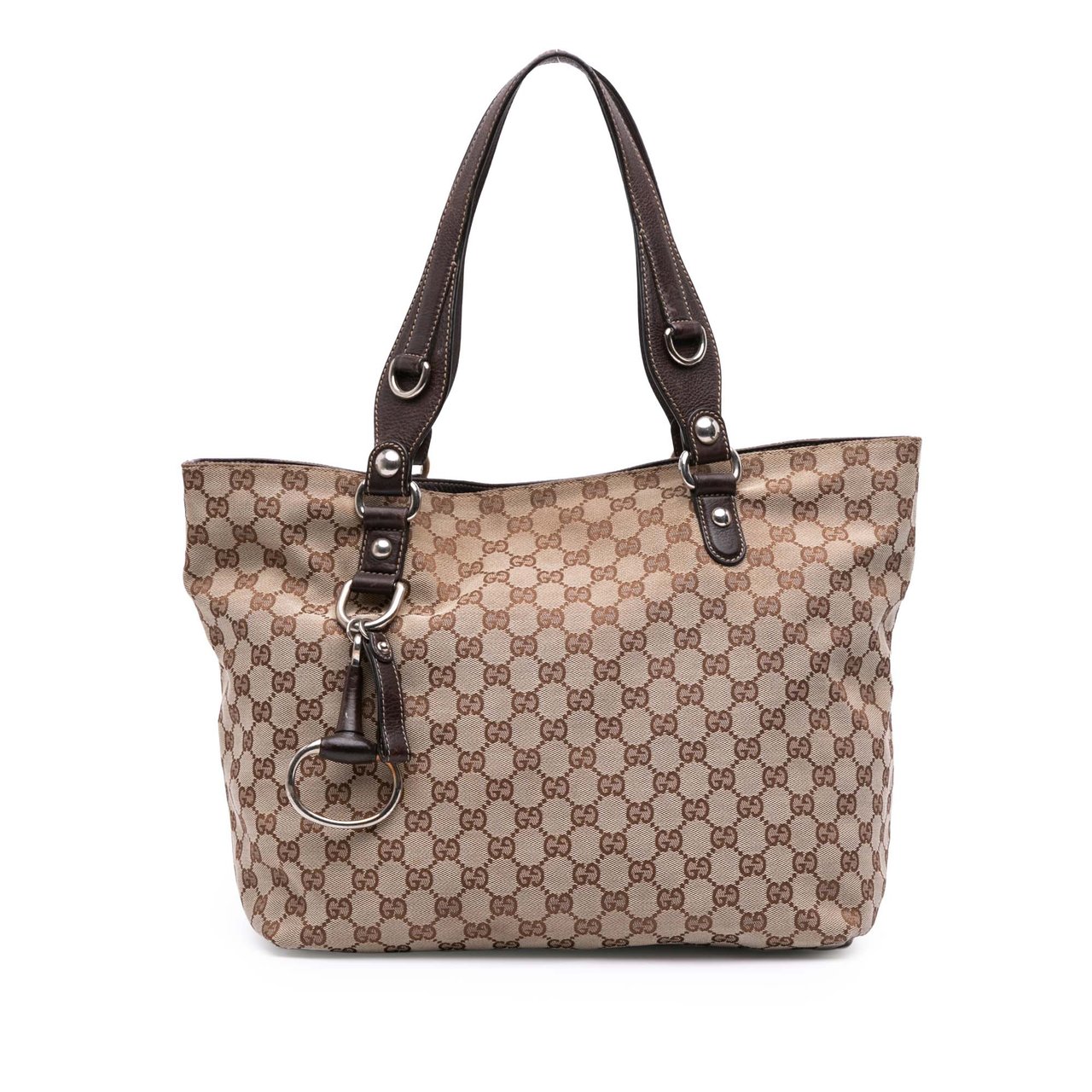 Gucci GG Canvas Icon Bit Tote Bruin