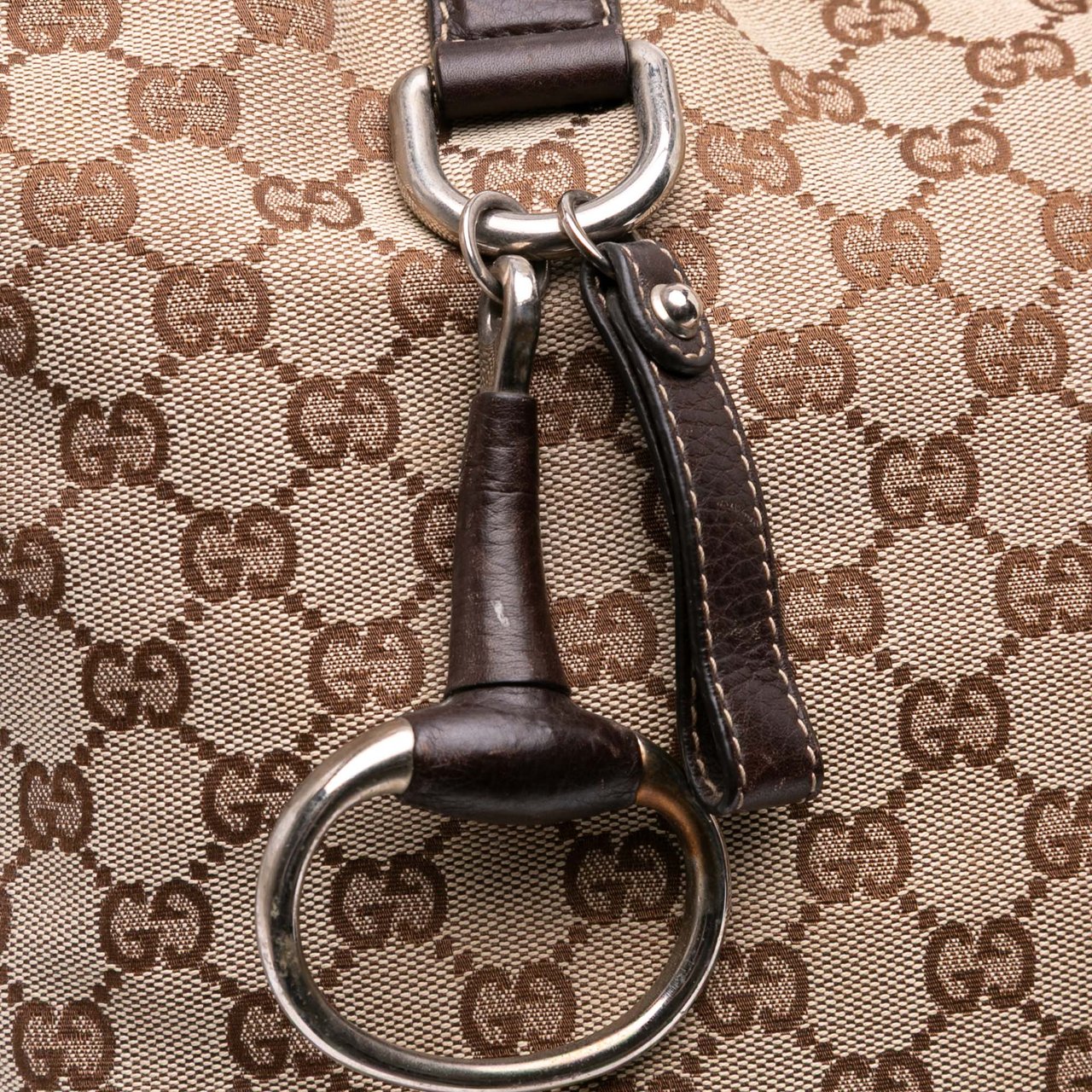 Gucci GG Canvas Icon Bit Tote Bruin