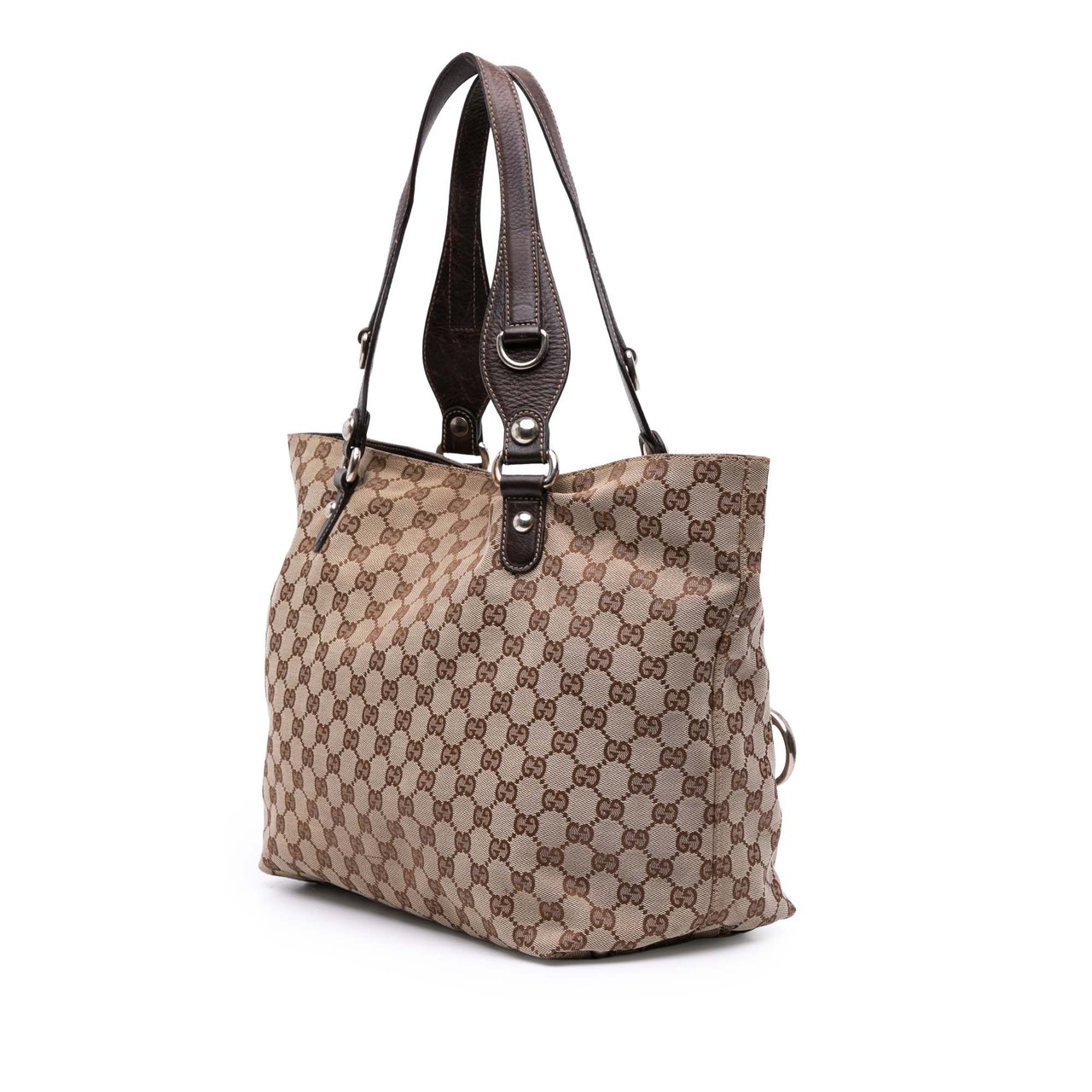 Gucci GG Canvas Icon Bit Tote Bruin