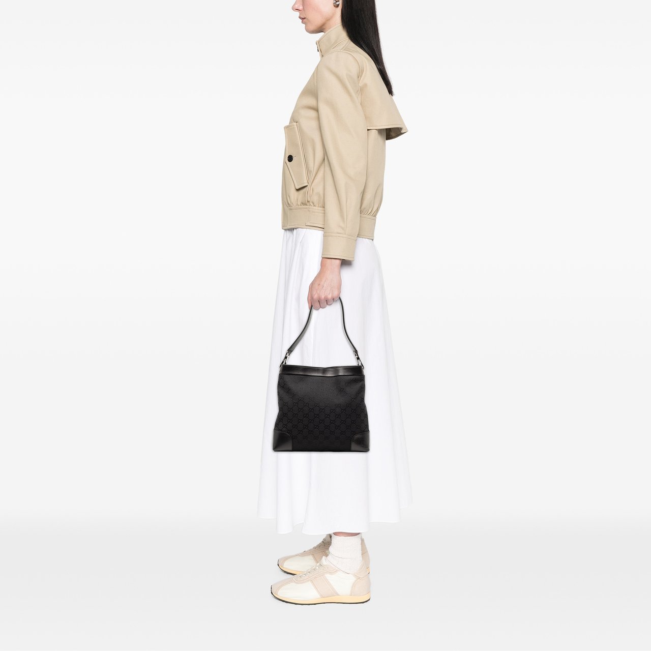 Gucci GG Canvas Shoulder Bag Zwart