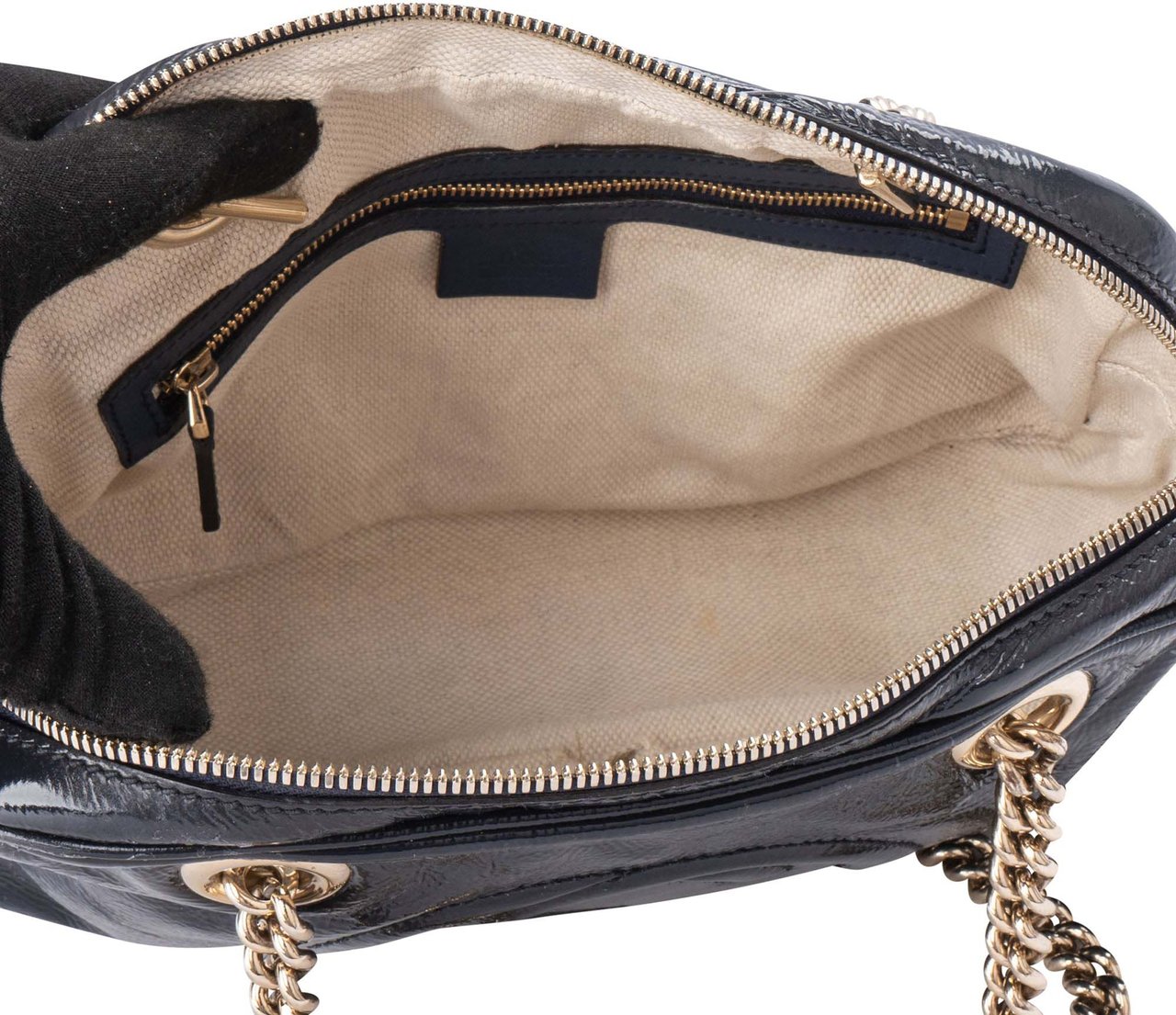 Gucci Gucci GG Patent Leather Soho Chain Shoulder Bag Divers