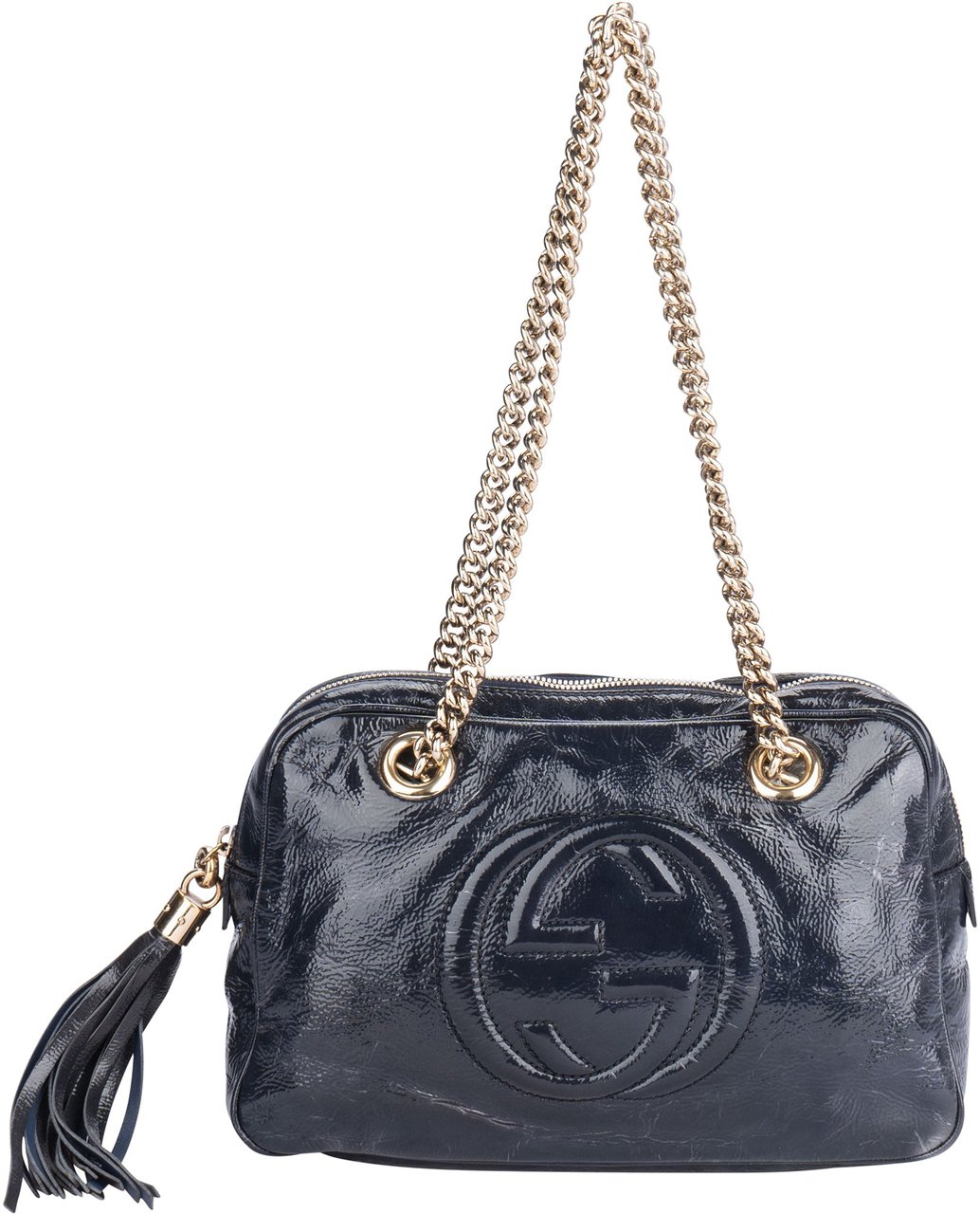 Gucci Gucci GG Patent Leather Soho Chain Shoulder Bag Divers