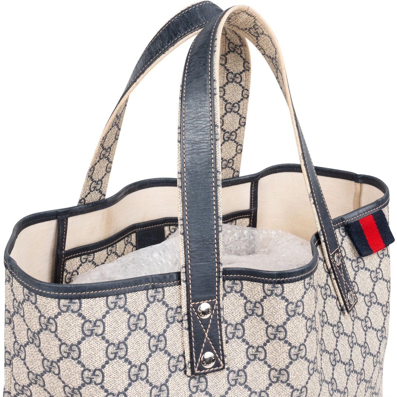 Gucci Gucci Canvas GG Monogram Sherry Line Handbag Blauw