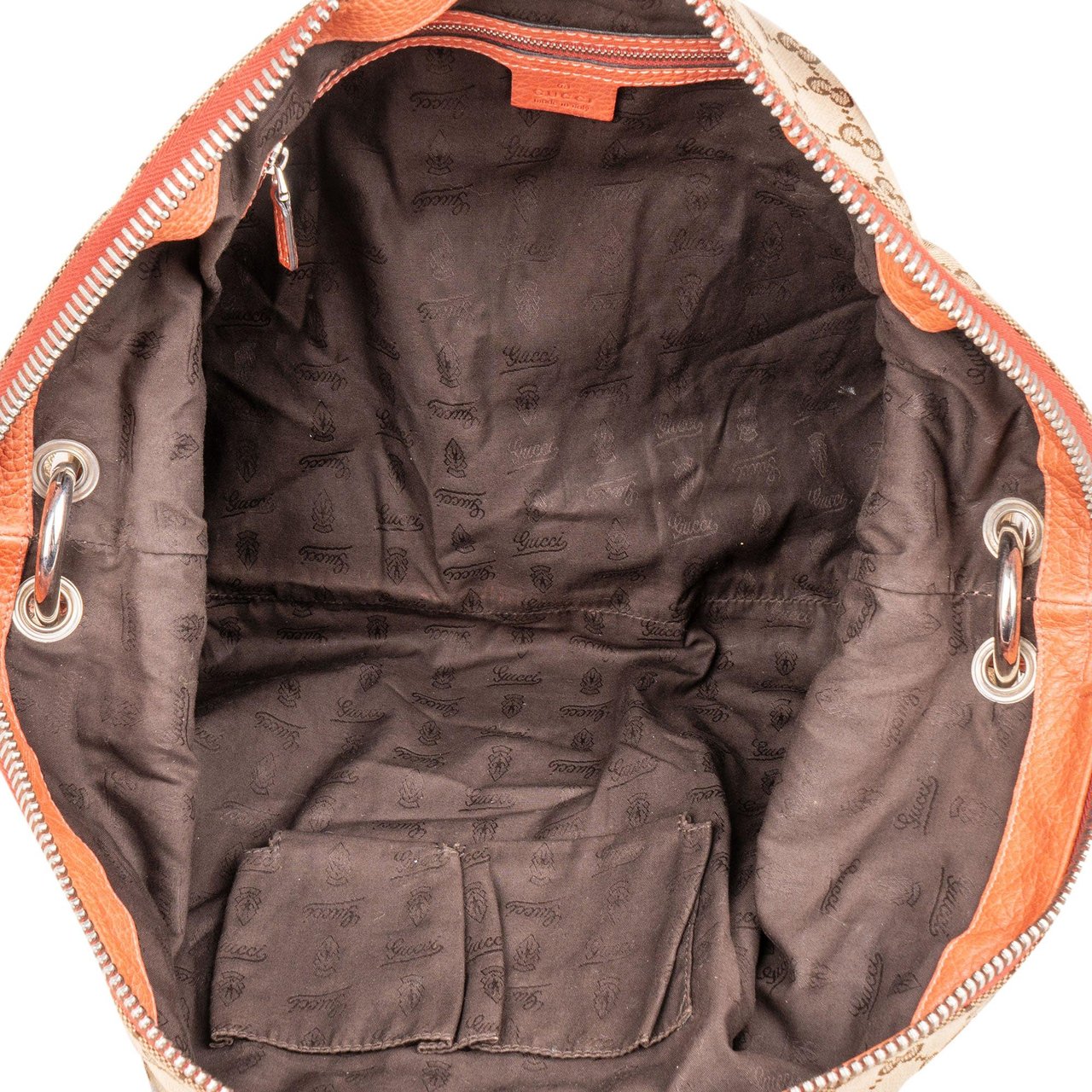 Gucci Gucci GG Monogram Bamboo Shoulder Bag Bruin