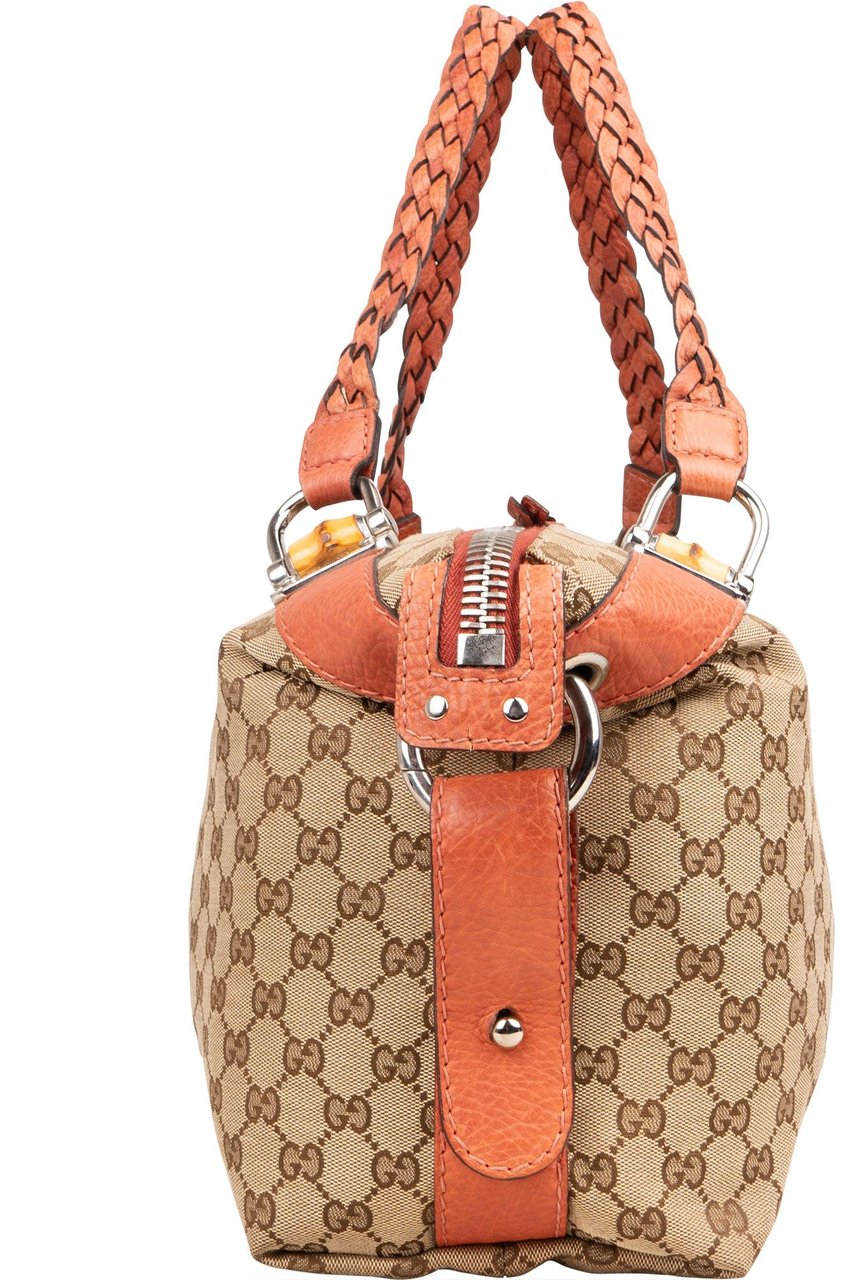 Gucci Gucci GG Monogram Bamboo Shoulder Bag Bruin