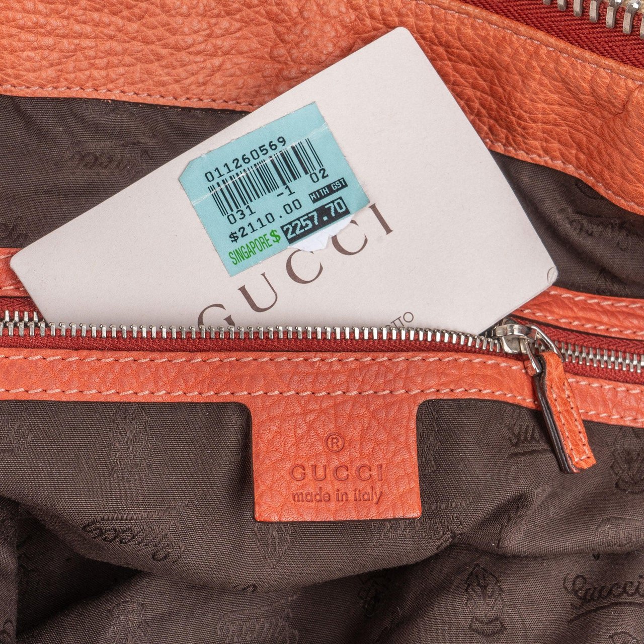 Gucci Gucci GG Monogram Bamboo Shoulder Bag Bruin