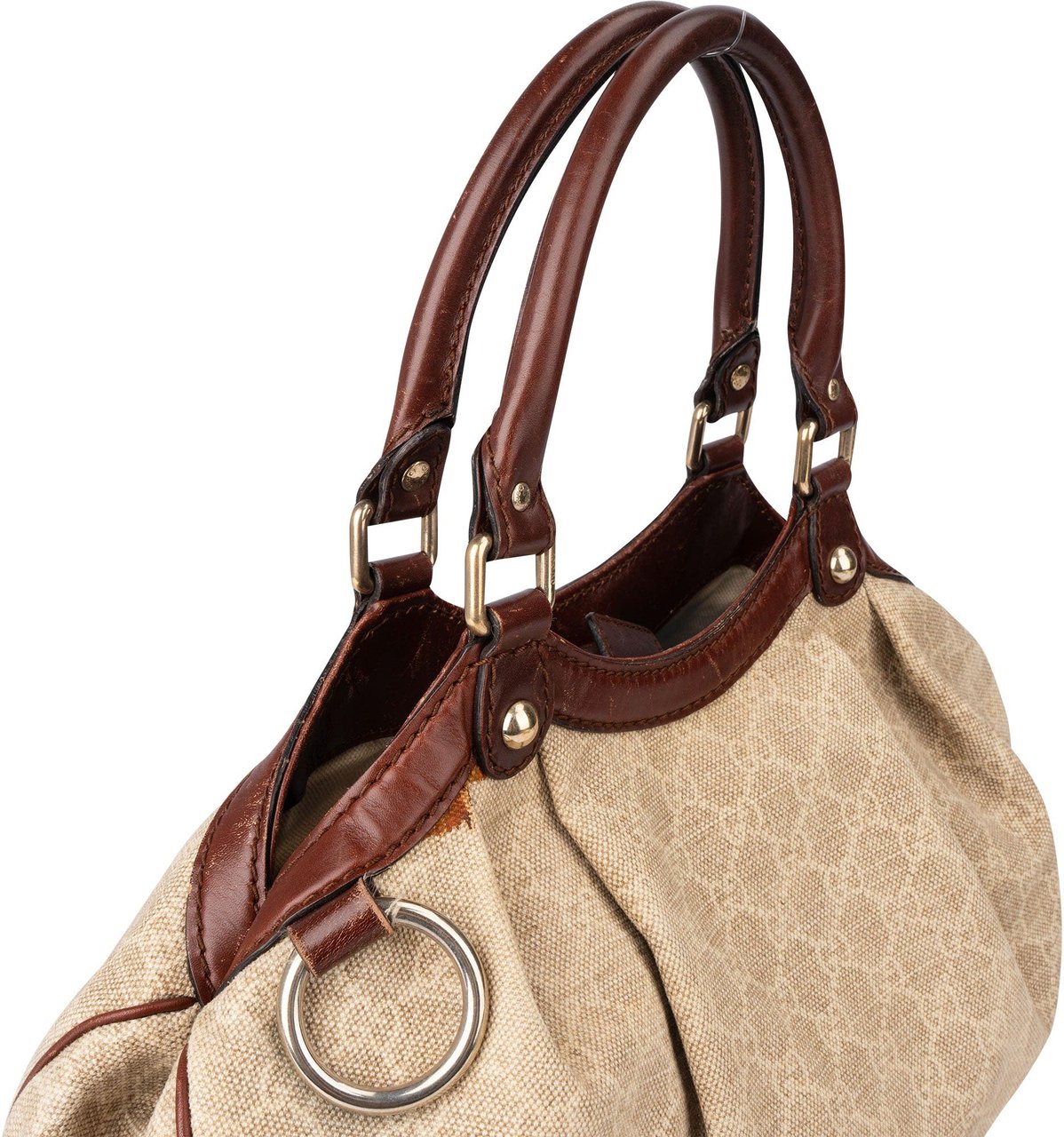 Gucci Gucci GG Monogram Sukey Handbag Beige