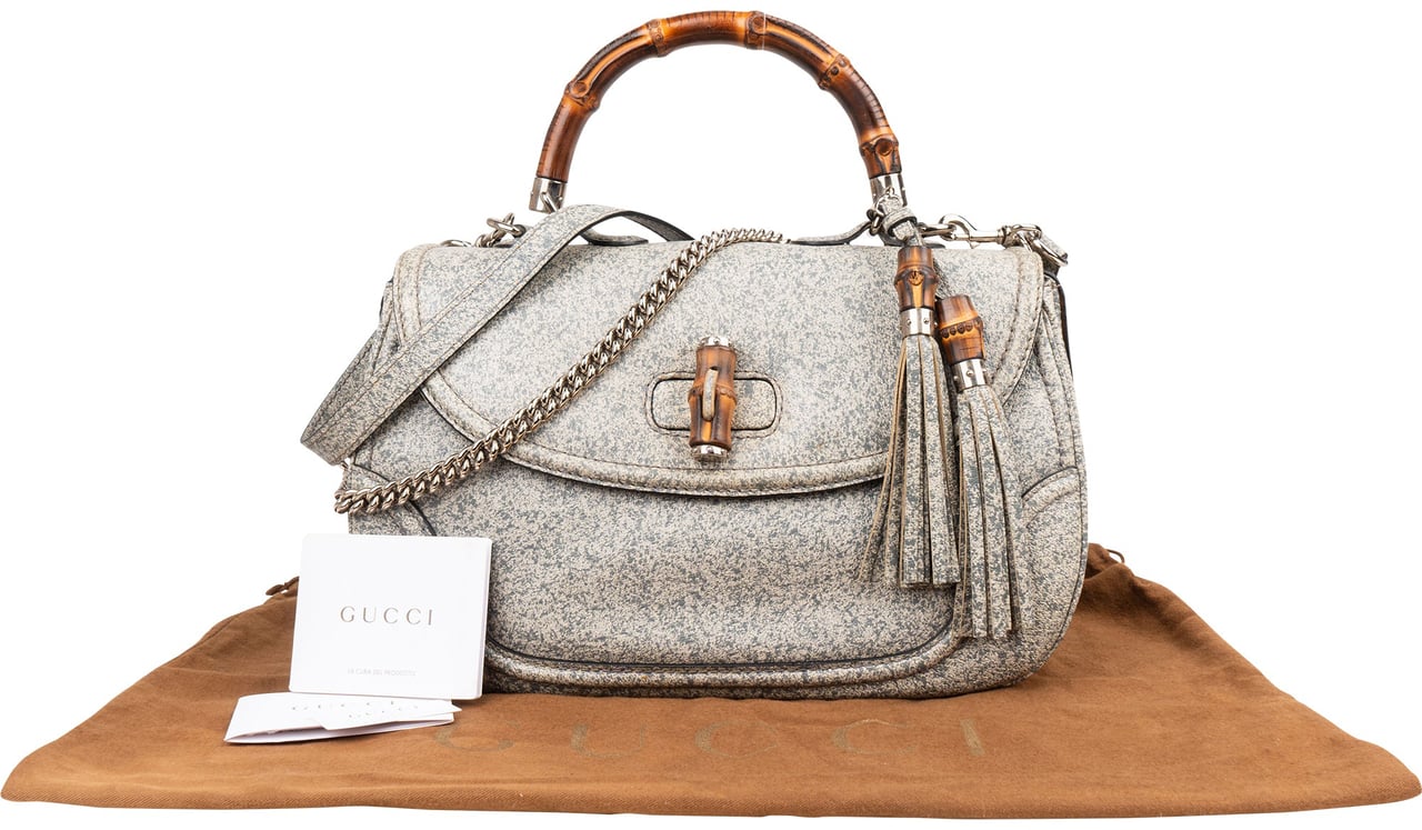 Gucci Gucci Speckled Leather New Bamboo Handbag Divers