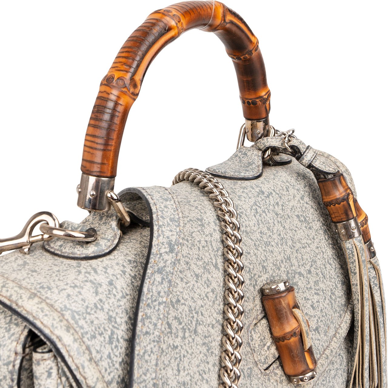 Gucci Gucci Speckled Leather New Bamboo Handbag Divers
