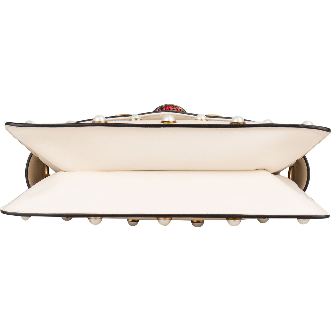 Gucci Gucci White Leather Queen Margaret Bee Shoulder Bag Wit