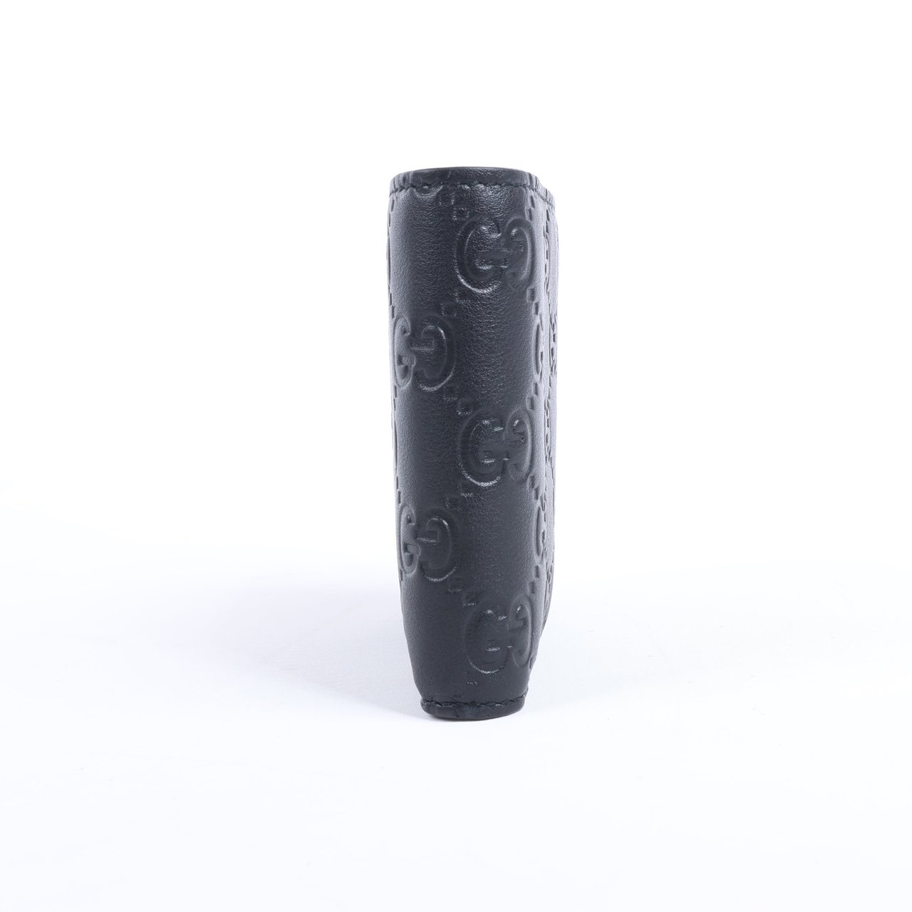 Gucci Gucci Guccissima 212185 Leather Compact Wallet in Black Zwart