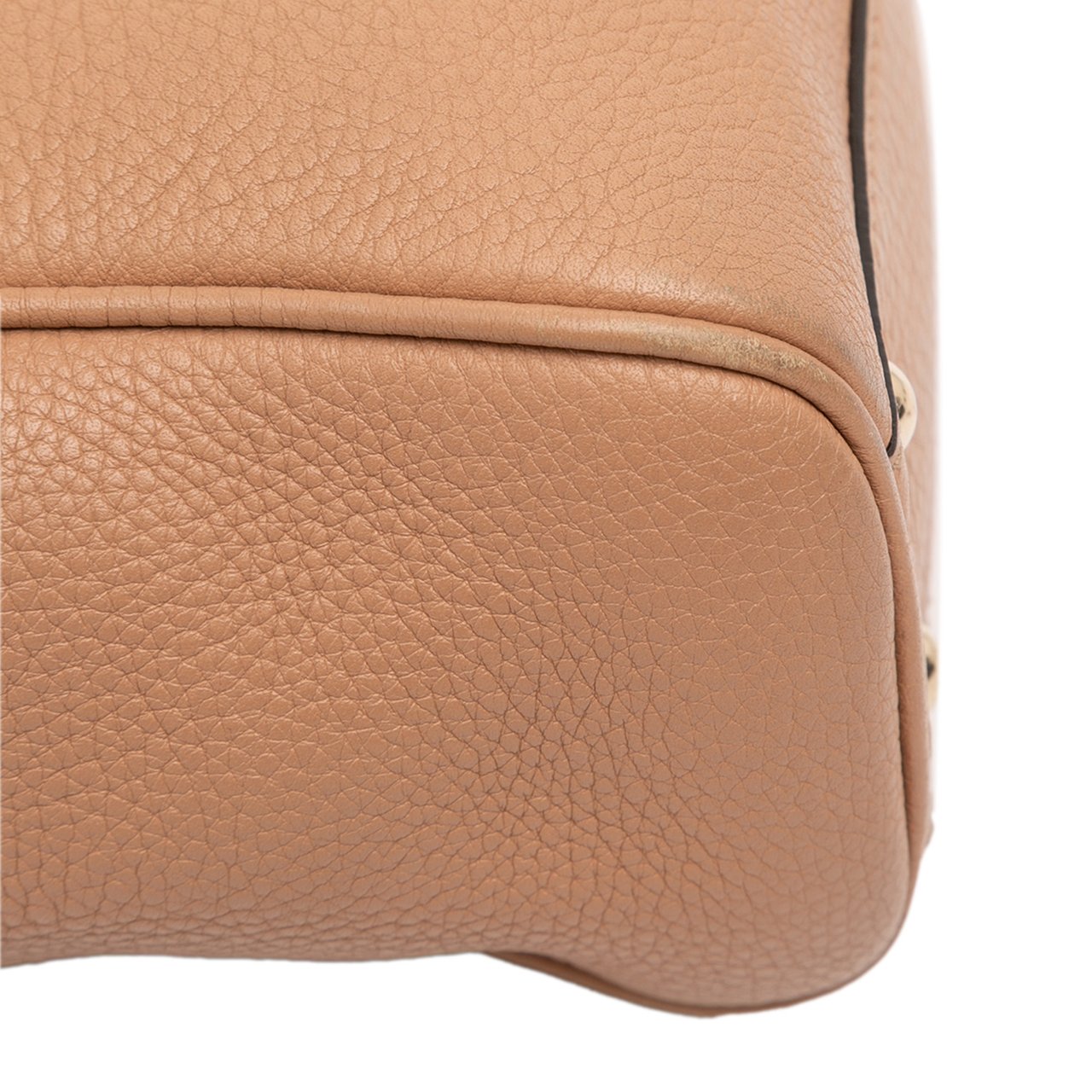 Gucci Mini Calfskin Bamboo Shopper Satchel Bruin