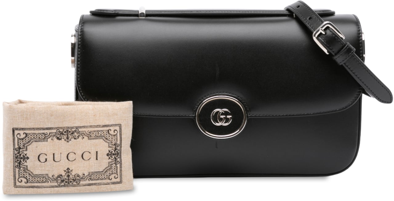 Gucci Small Leather Petite GG Satchel Zwart