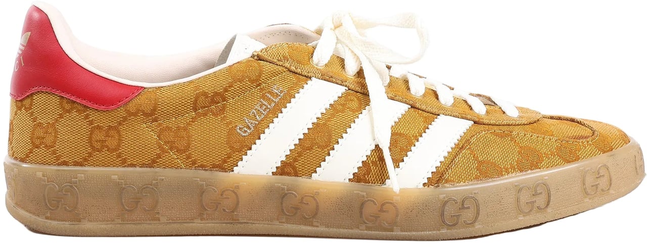 Gucci Gucci x Adidas Gazelle GG Canvas Sneakers in Brown HQ8850, Size 43 EU Divers