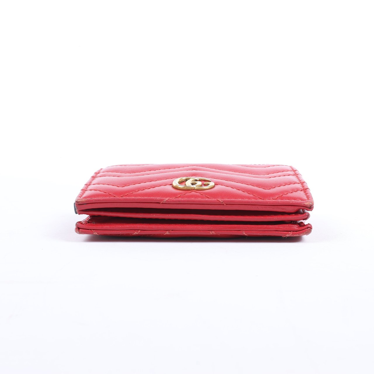 Gucci Gucci GG Marmont 466492 Leather Compact Wallet Red Rood
