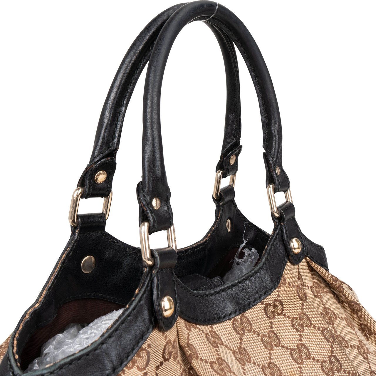 Gucci Gucci GG Monogram Sukey Handbag Bruin