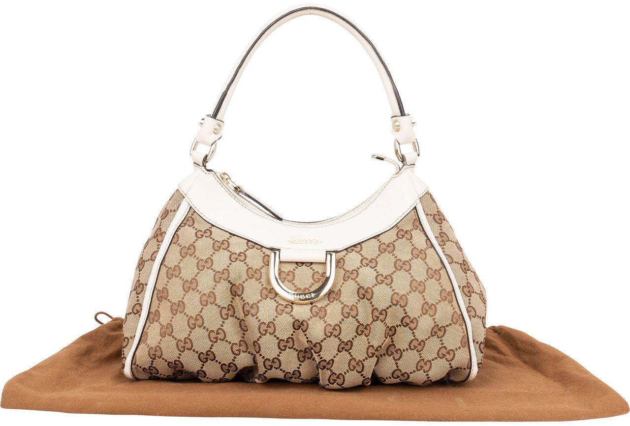 Gucci Gucci GG Canvas Monogram Abbey Handbag Beige