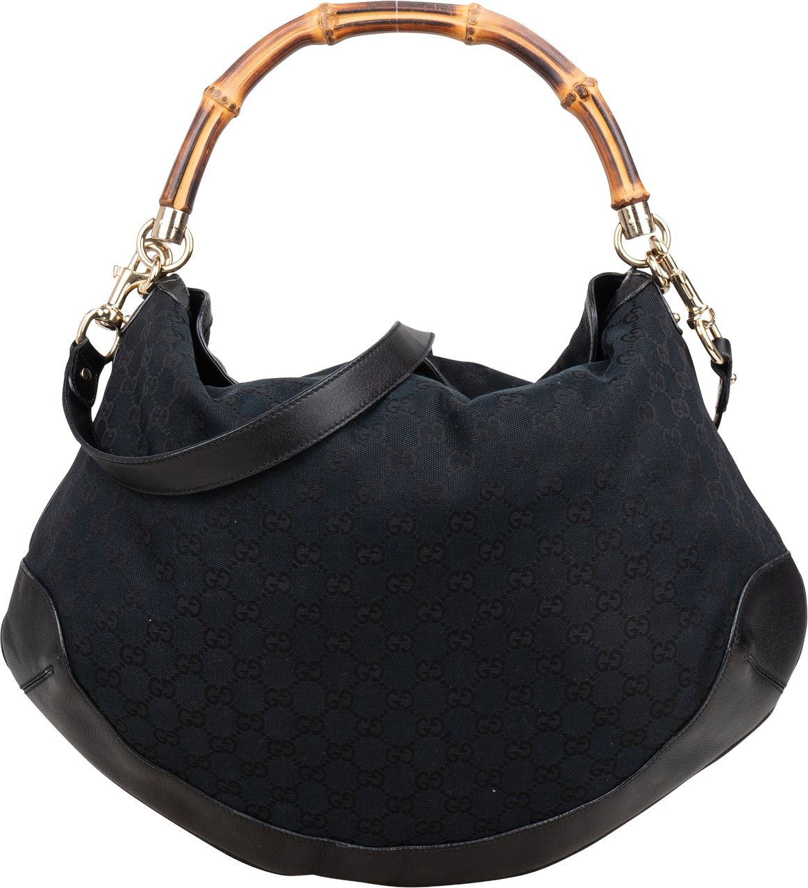 Gucci GG Monogram Bamboo Peggy Handbag Zwart