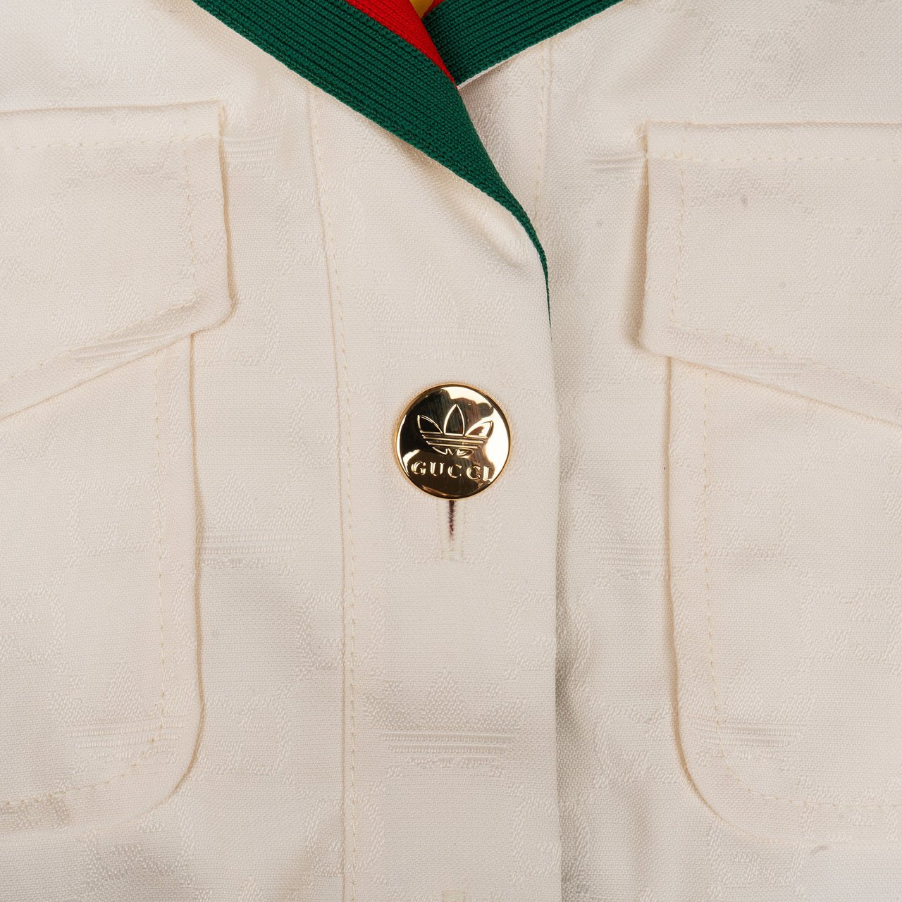 Gucci Gucci x Adidas White GG Monogram Cotton Jumpsuit (36) Wit