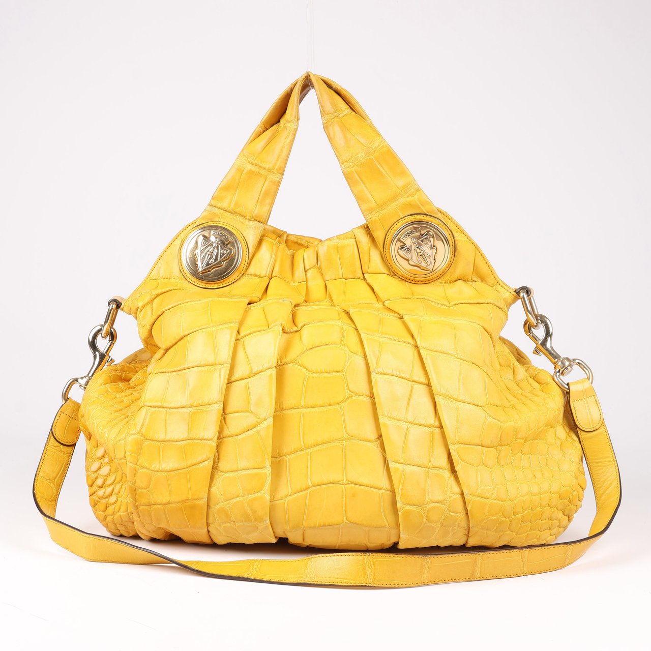 Gucci Gucci Exotic leathers - Alligator Hysteria Top 2way Handbag in Yellow Geel