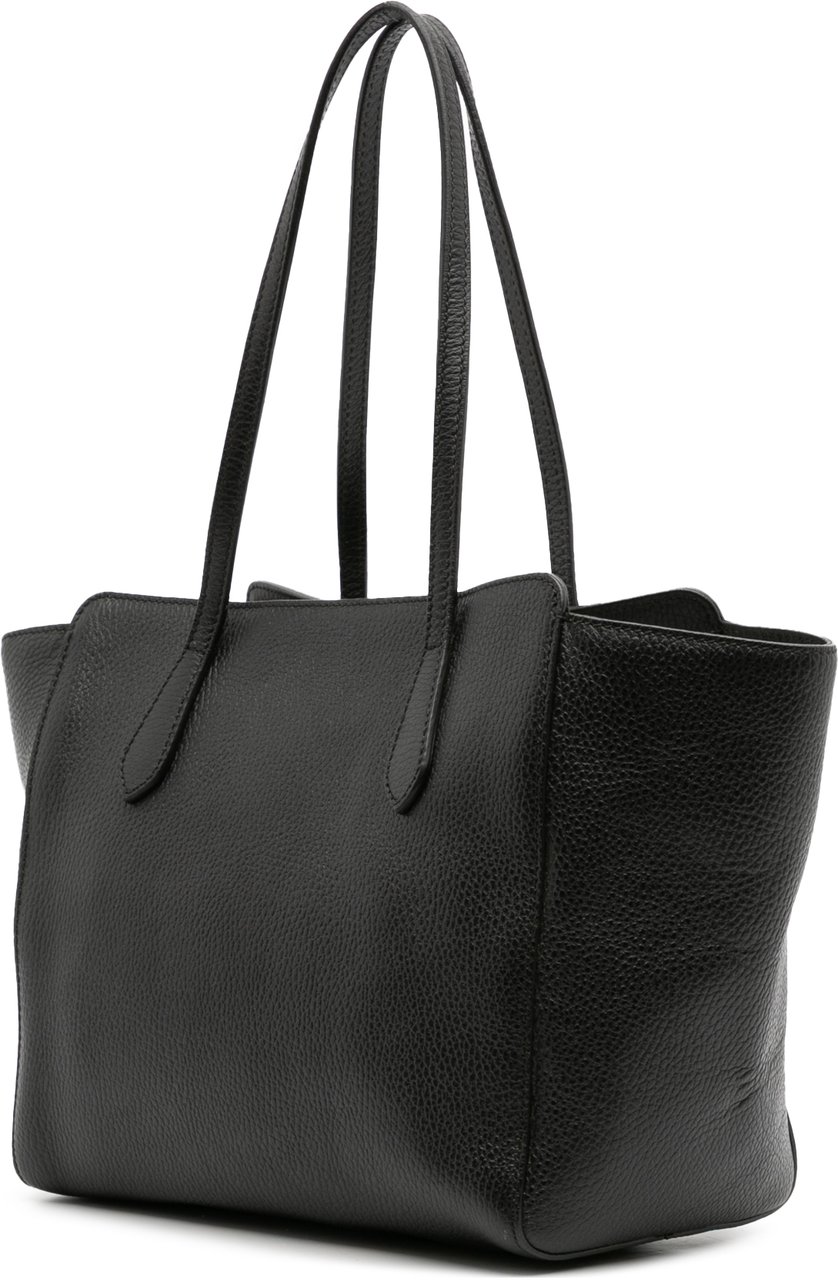 Gucci Small Leather Swing Tote Zwart