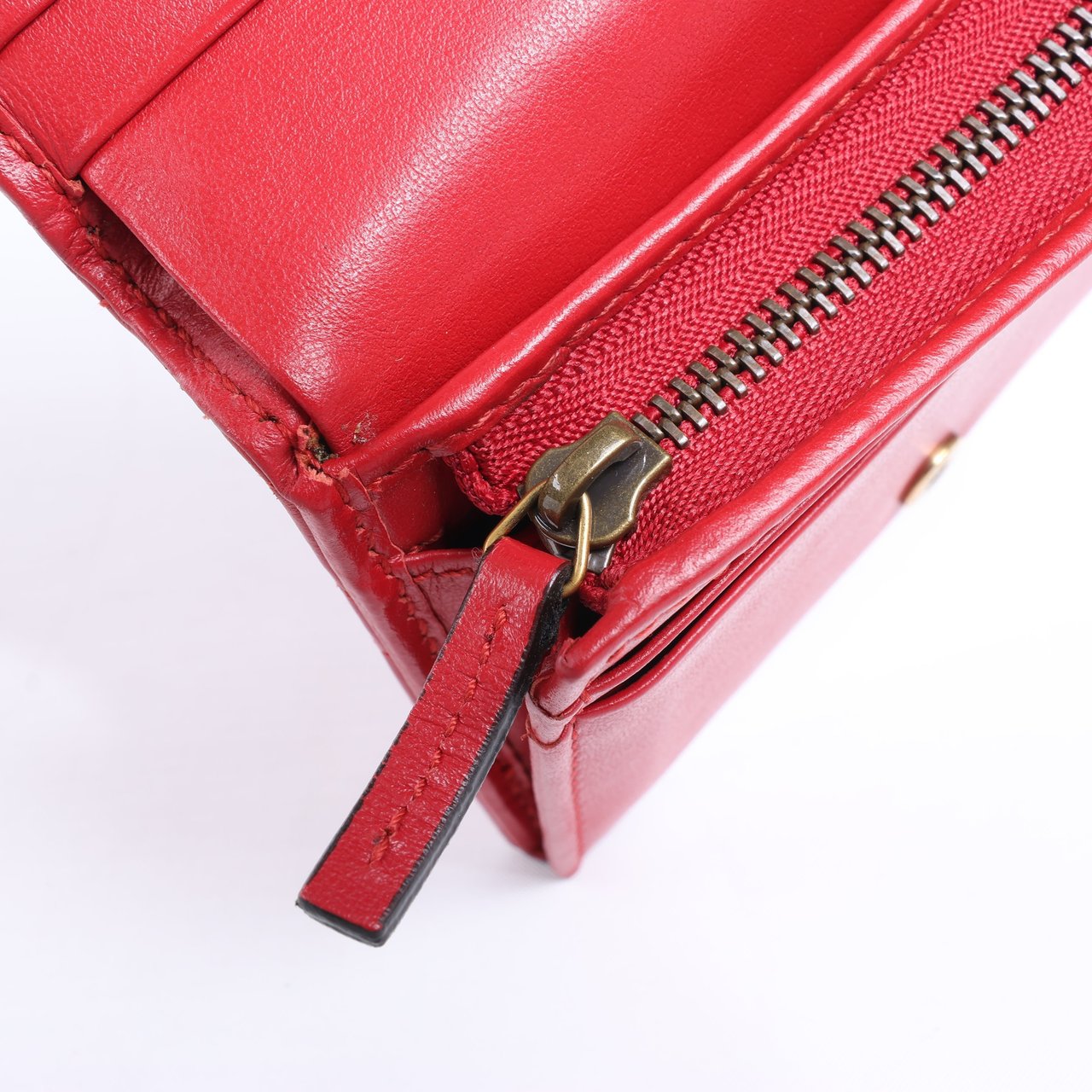 Gucci Gucci GG Marmont 466492 Leather Compact Wallet Red Rood