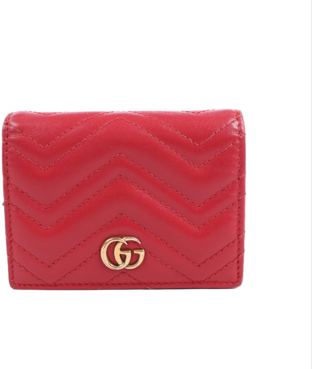 Gucci Gucci GG Marmont 466492 Leather Compact Wallet Red Rood