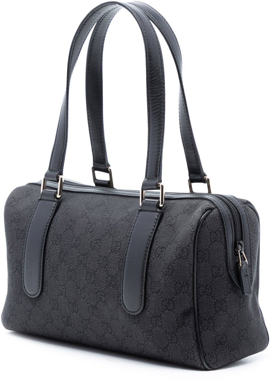 Gucci GG Denim Charmy Boston Bag Grijs