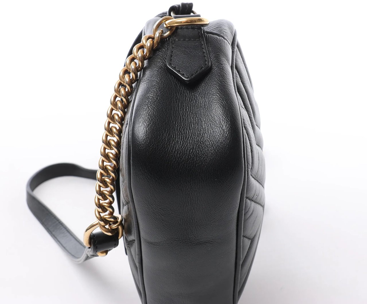 Gucci Gucci GG Marmont Leather Crossbody Bag in Black Zwart