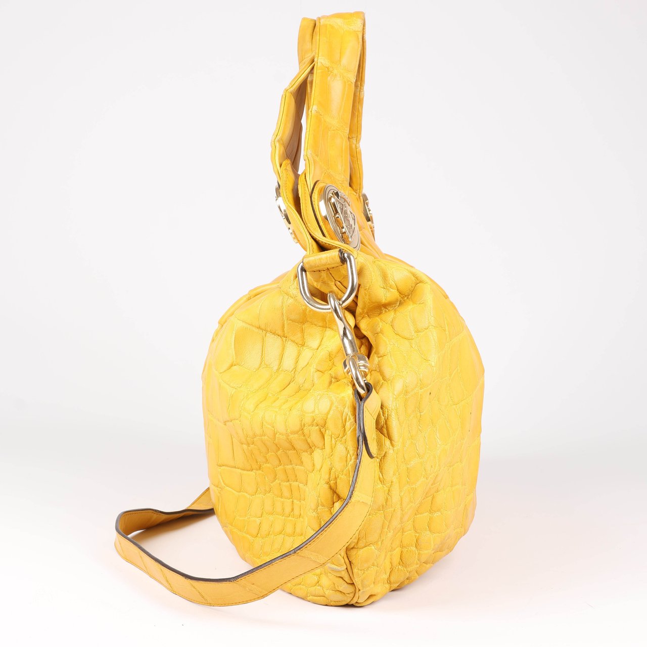 Gucci Exotic leathers - Alligator Hysteria Top 2way Handbag in Yellow Geel