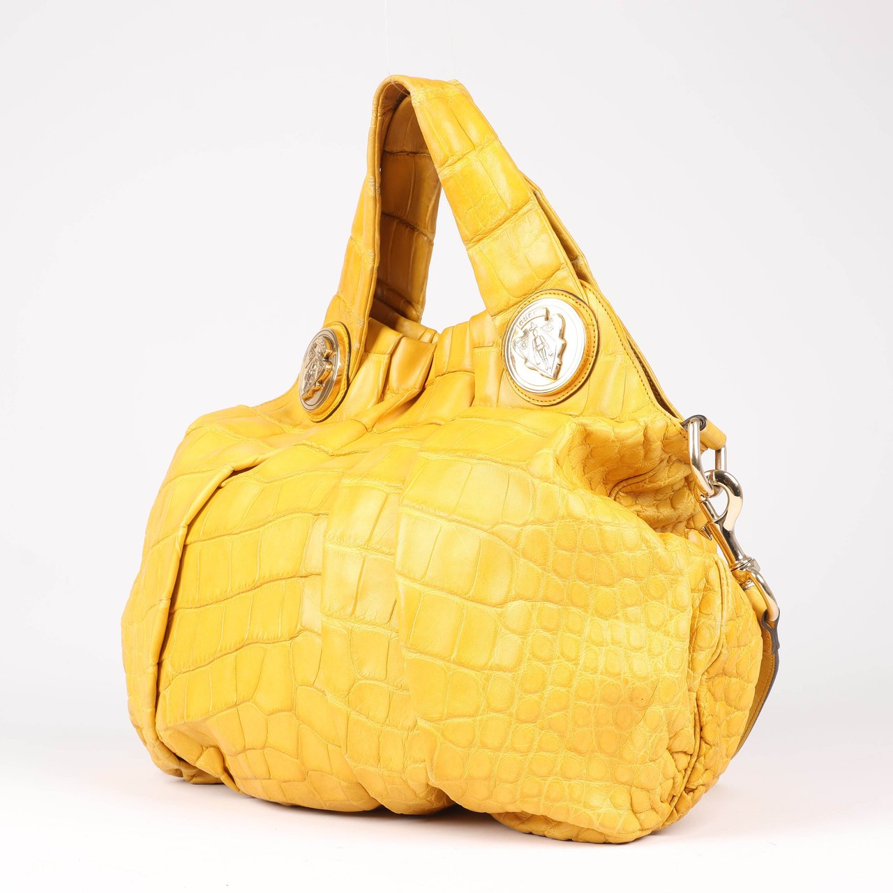 Gucci Exotic leathers - Alligator Hysteria Top 2way Handbag in Yellow Geel
