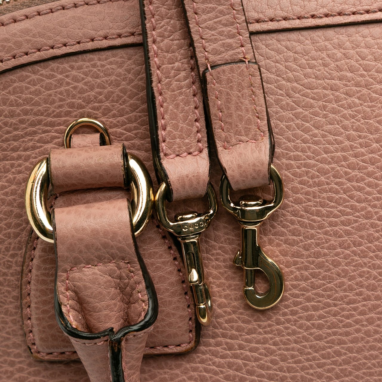 Gucci Small Dollar Calfskin GG Charm Dome Satchel Roze