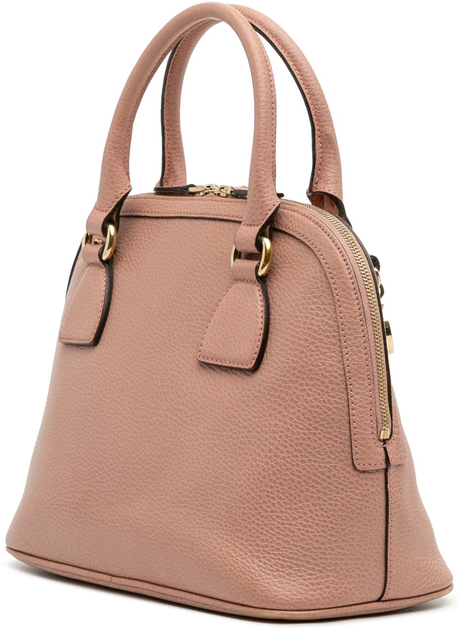 Gucci Small Dollar Calfskin GG Charm Dome Satchel Roze