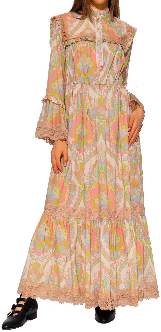 Gucci Gucci Fiorito Floral Dress Roze