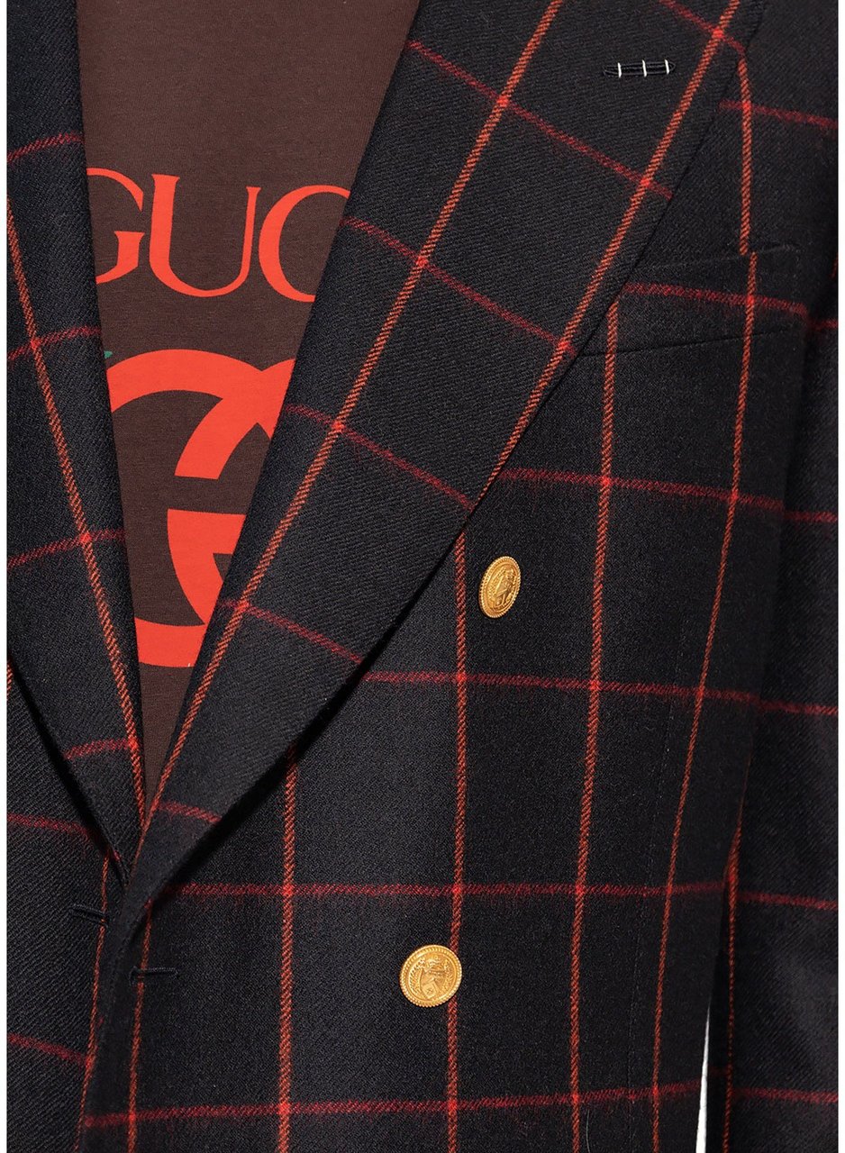 Gucci Gucci Wool Checked Blazer Divers