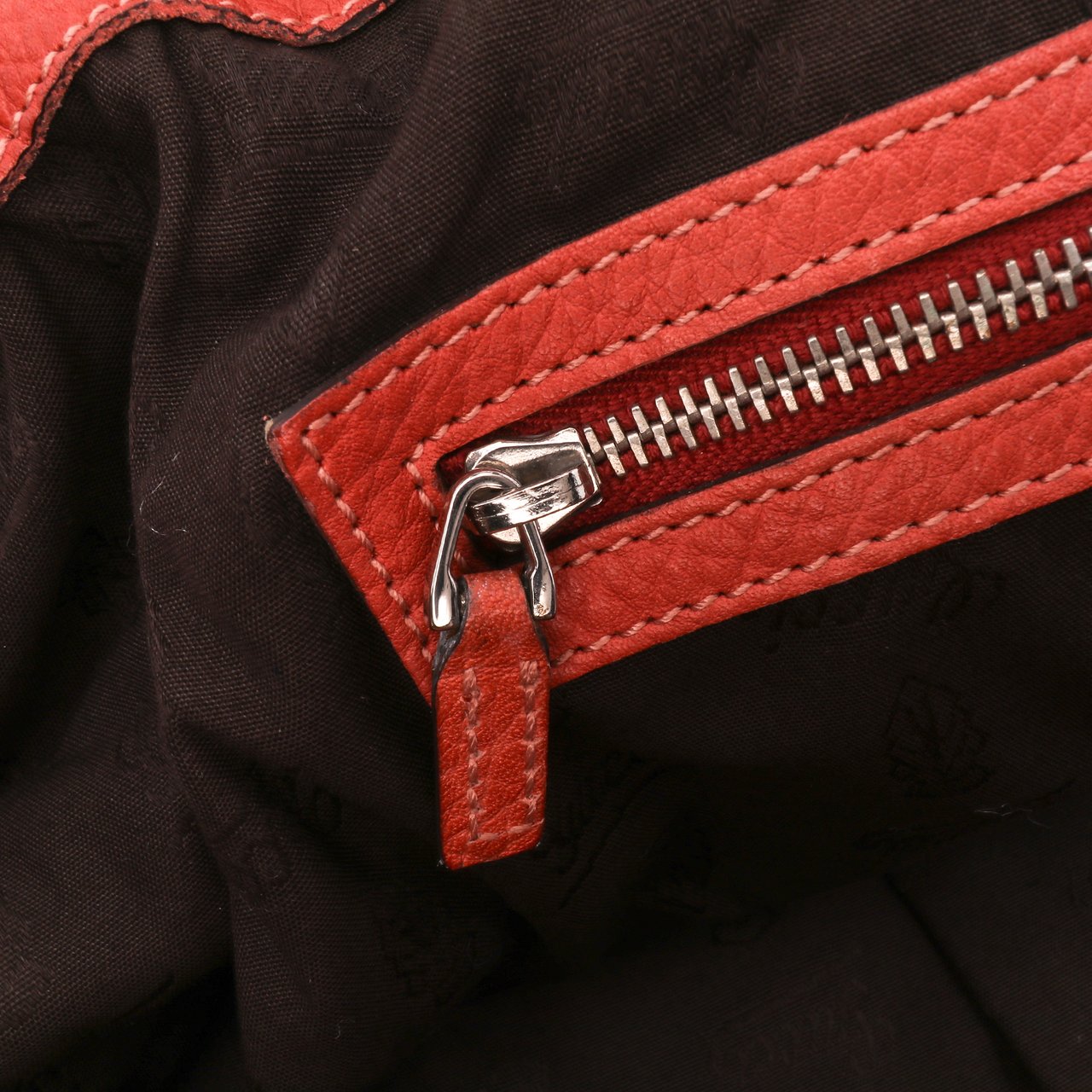 Gucci Medium Leather Bamboo Bar Tote Oranje