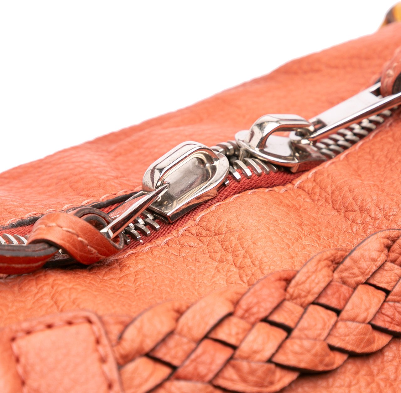 Gucci Medium Leather Bamboo Bar Tote Oranje