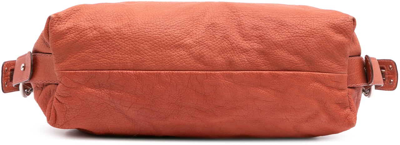 Gucci Medium Leather Bamboo Bar Tote Oranje