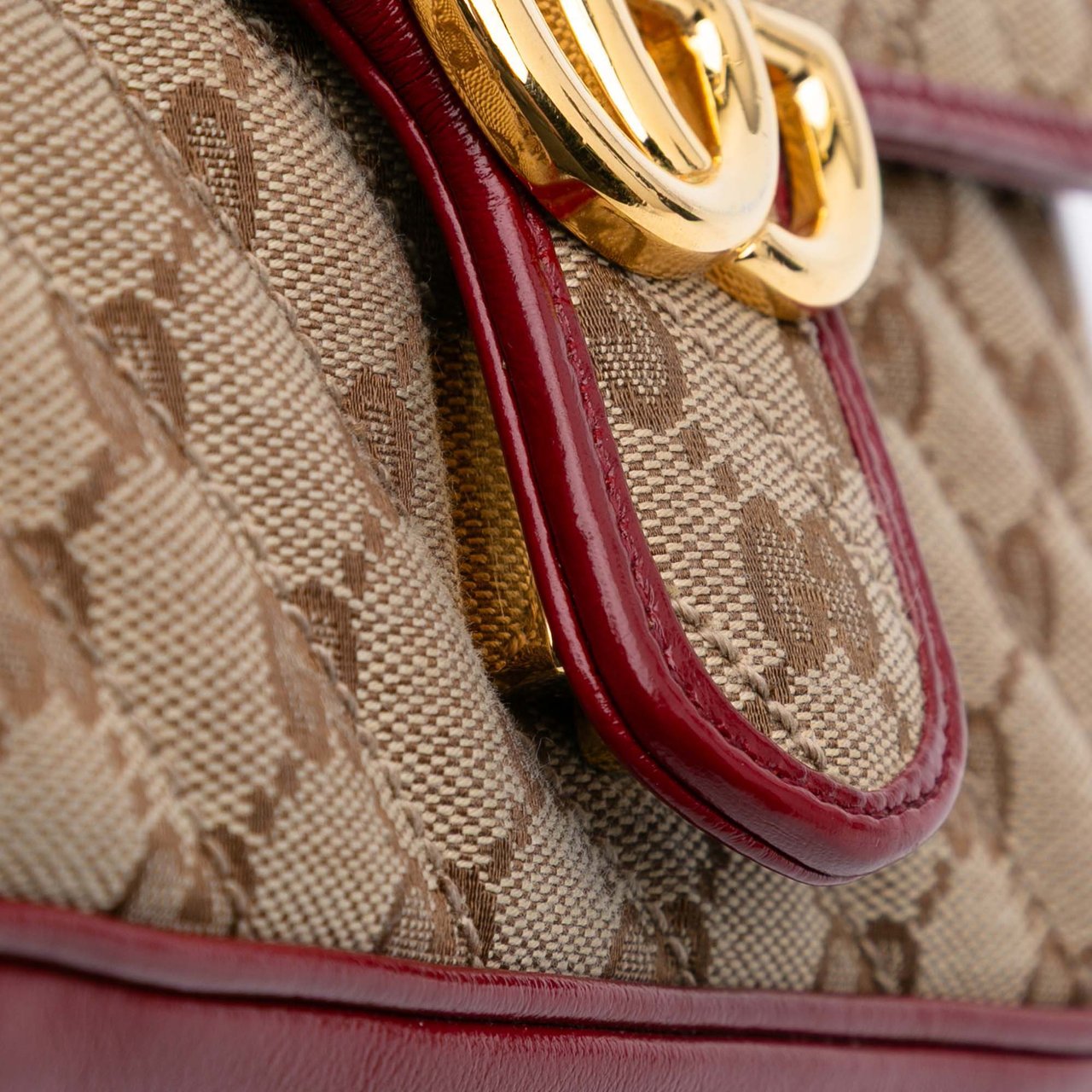 Gucci Mini GG Marmont Matelasse Canvas Flap Crossbody Bruin