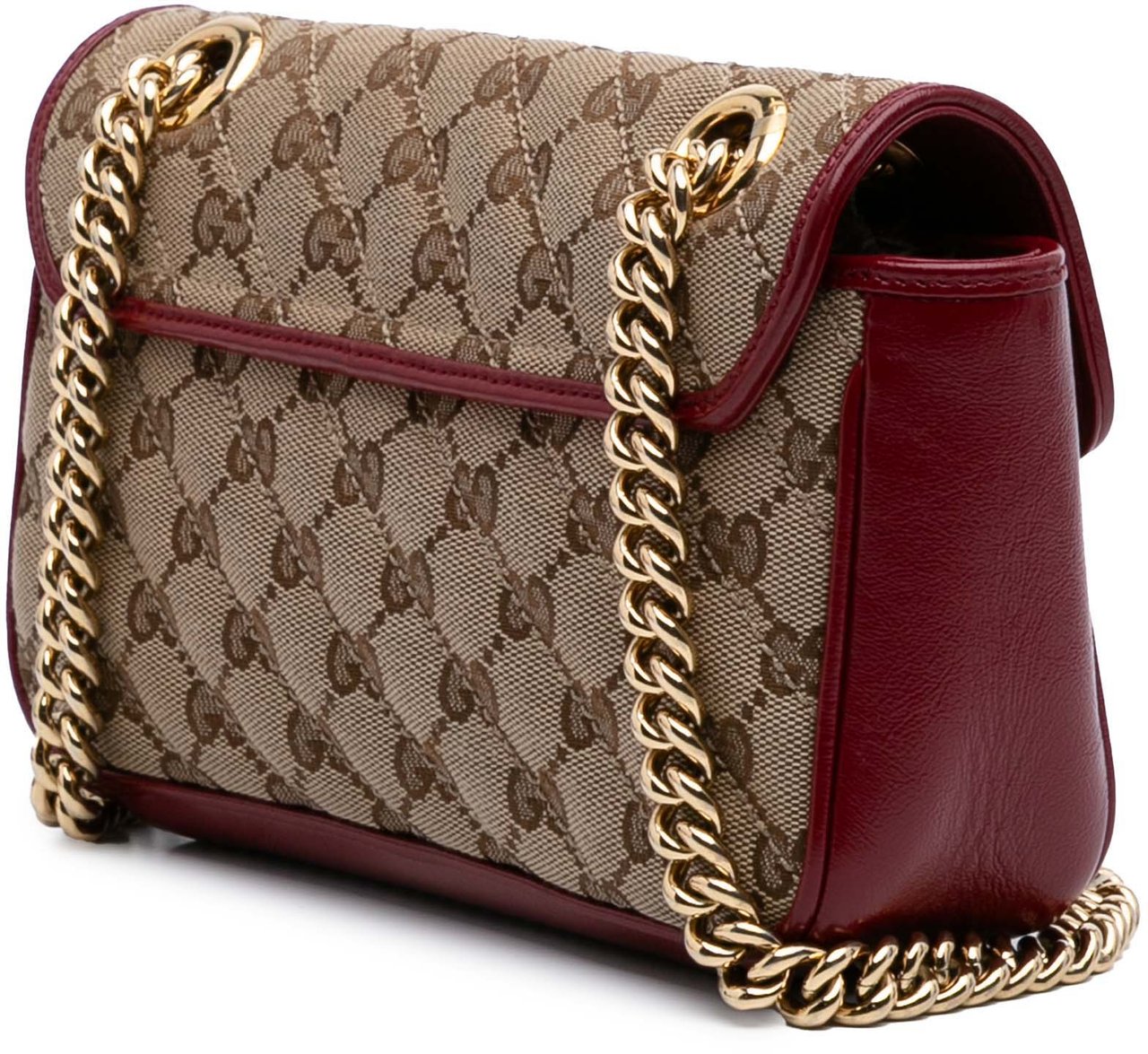 Gucci Mini GG Marmont Matelasse Canvas Flap Crossbody Bruin