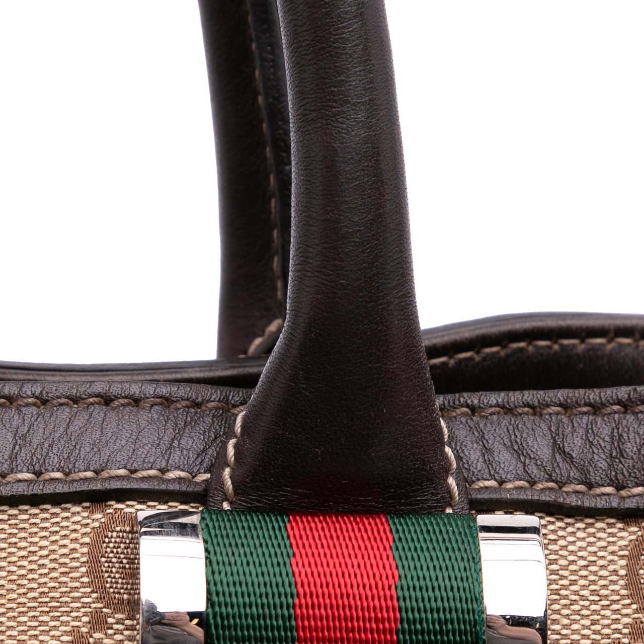 Gucci Medium GG Canvas Web Match Ball Tote Bruin