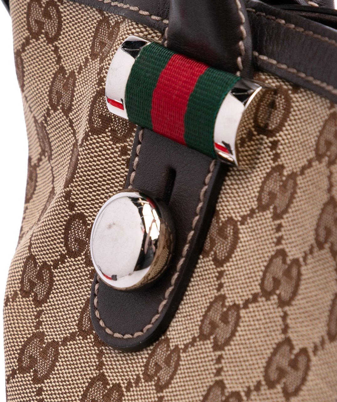 Gucci Medium GG Canvas Web Match Ball Tote Bruin