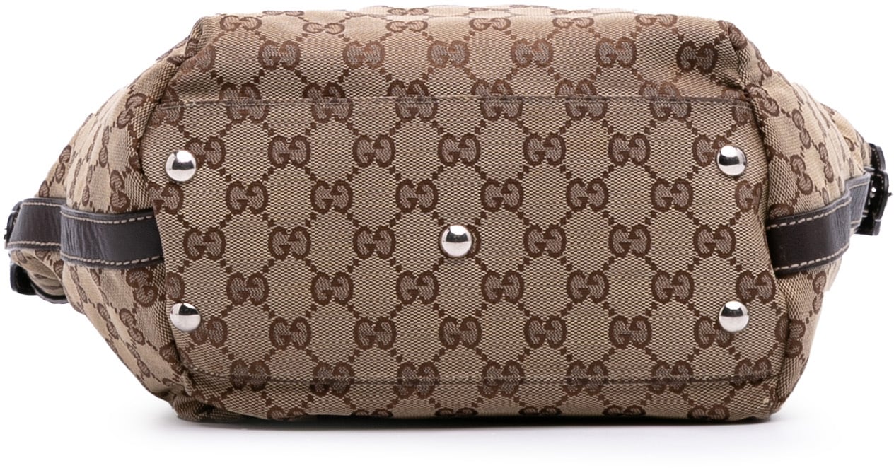 Gucci Medium GG Canvas Web Match Ball Tote Bruin