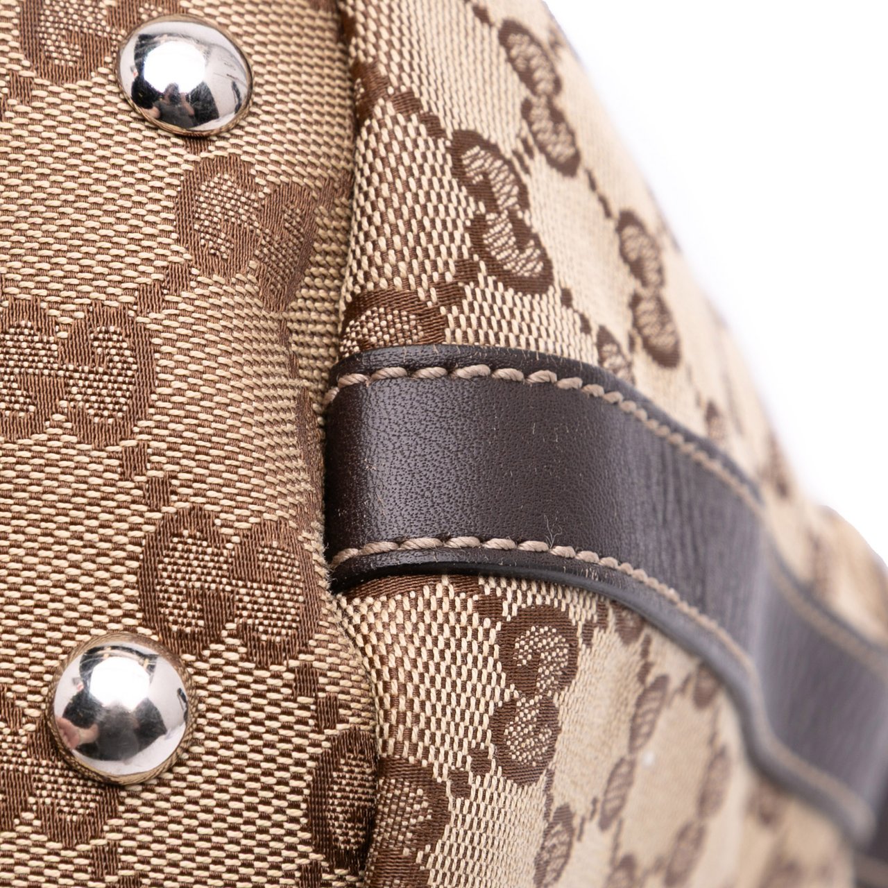 Gucci Medium GG Canvas Web Match Ball Tote Bruin